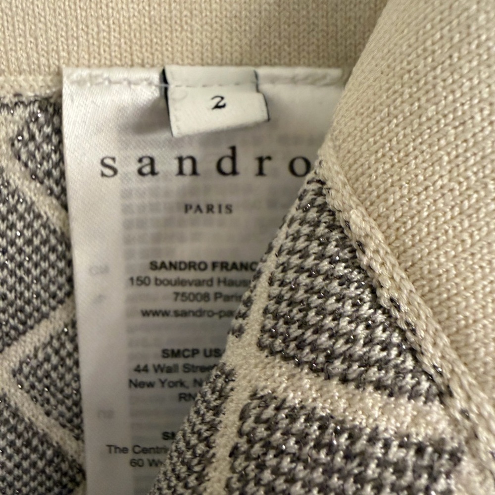 NWOT Sandro Cream Quilted A-Line Skirt M - Picture 5 of 6